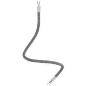 Creative Cables - Kit Creative Flex tube flexible recouvert de tissu RZ04 Noir et Blanc Blanc mat - 60 cm - Blanc mat