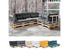 [en.casa] 1x coussin de siège pour canapé d'euro palette [gris brilliant] coussins de palettes in/outdoor rembourrage meuble