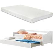 [en.casa] - Canapé / lit avec lit amovible supplémentaire 2 matelas 90x200 cm diverses couleurs Couleur : Blanc