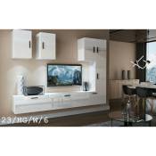 Ensemble meuble tv concept 23-23-HG-W-6 blanc brillant 249 cm