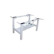 Equip - Table électrique ergonomique double côte à côte réglable en hauteur sans plateau couleur grise structure commande tactile hauteur de