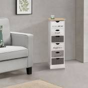 Faire de tiroirs hauts avec design élégant avec 6 tiroirs décorés dans différentes couleurs taille : Blanc / gris