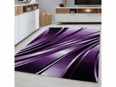 Fly - tapis moderne à bandes graphiques - lila 200