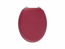 Gelco design abattant wc dolce - charnieres inox - bois moulé - rouge cardinal GEL710444