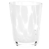 Gobelet en verre transparent tacheté blanc