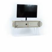 Iperbriko - Meuble tv rétro de salon 106x30x48 cm
