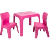 Jan Chaise-Table Pour Enfants Intérieur, Extérieur Set 2+1 Fuchsia - Fuchsia - Garbar