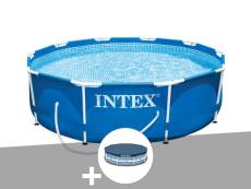 Kit piscine tubulaire Intex Metal Frame ronde 3,05 x 0,76 m + Bâche de protection