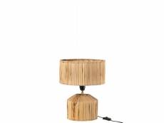Lampe de chevet feuille de bananier en bois naturel 35x35x31 cm
