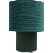 Lampe de chevet Twist - Lampe en velours structurel vert et pied lisse vert - Lampe en velours structurel vert et pied lisse vert
