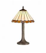 Lampe de table Tiffany Calais 1 Ampoule Ambre 26 Cm
