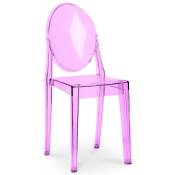 Les Tendances - Chaise design polycarbonate transparent violet clair Louiva