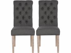 Lot de 2 chaises "estelle" - gris foncé