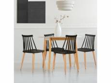 Lot de 4 chaises lily noires pour salle à manger
