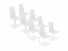 Lot de 8 chaises strip blanc