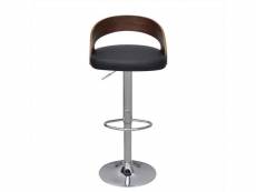 Lot de deux tabourets de bar design chaise siège cadre en bois courbé hauteur réglable helloshop26 1202067
