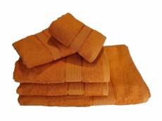 "lot de serviette en bambou orange dimensions - taille