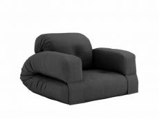 Matelas futon et fauteuil 2 en 1 hippo anthracite 90x200