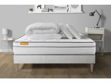Matelas + sommier 140x190 + couette + 2 oreillers Pack Memo luxe 140x190 cm