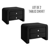 Meubler Design - Table Chevet Design Noir Eva X2, Polyuréthane,