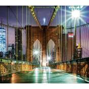 New York, rideau imprimés Pont de Brooklyn illuminé