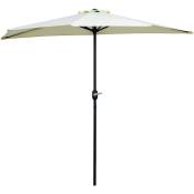 Outsunny - Demi parasol - parasol de balcon - ouverture fermeture manivelle - acier polyester haute densité crème - Crème