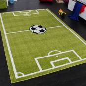 Paco Home - Tapis Chambre d'Enfant Tapis de Jeux Terrain De Football Vert 120x170 cm