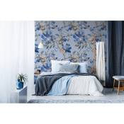 Papier peint panoramique motif floral Bleu 480x270cm