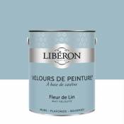 Peinture murs plafonds et boiseries Velours de peinture bleu fleur de lin Liberon 2 5L