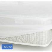 Protège matelas coton/polyester imperméabilisé - Blanc - 140x190 cm - Blanc