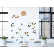 Sticker autocollant décoratif papillons multicolores 68x24cm, décoration intérieure, photo pour murs et meubles - Multicouleur