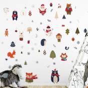 Stickers Noël animaux de la forêt du réveillon 70