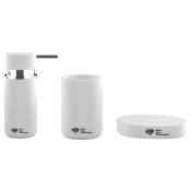 Swiss Aqua Technologies - Set d'accessoires Distributeur de savon + Porte savon + Gobelet, En céramique, Blanc mat (PackSAT-BlancMat)