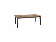 Table de repas rectangulaire bois-noir - juplo - l 200 x l 100 x h 76 cm - neuf