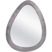 Table Passion - Miroir métal œuf argent 48 x 32 cm