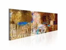 Tableau sur toile décoration murale image imprimée cadre en bois à suspendre structure dorée 150x50 cm 11_0001254
