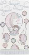 Tapis Enfant Montgolfières & Ballons Beige/Rose 80x150