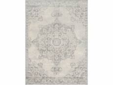 Tapis vintage oriental - gris et ivoire - 130 x 180