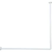Tendance - barre de douche d angle 90X90 cm aluminium - blanc