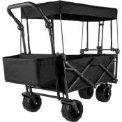 Vevor - Chariot Pliable avec Toit Chariot Portable Pliee 98,5x54,3x98,5 cm Cadre Acier de Grandes Roues 360° Panier de Rangement 2 Sacs en Filet