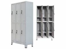 Vidaxl armoire à casiers avec 6 compartiments acier 90x45x180 cm gris