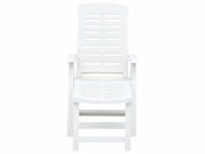Vidaxl chaise longue pliable plastique blanc 48757