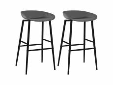 Vidaxl chaises de bar lot de 2 gris 248157