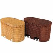 Xuan - worth having 5L Rattan Bamboo Catégorie Poubelle Creative Home Salle de bain couverte Salle de séjour Bureau Toilet Trash Can Poubelles (Couleu
