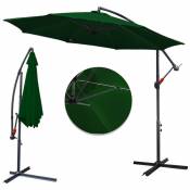 3m parasol parapluie de plage parapluie feu tricolore parapluie de jardin pliable UV40+,Vert - Vert - Swanew