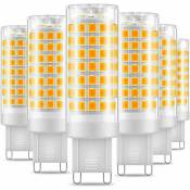 6 ampoules led G9, led 5W sans scintillement, blanc chaud 3000K, 650LM, efficacité énergétique équivalente à 48W halogène, angle de 360 degrés, AC220V