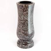 Afterglow Vase funéraire élégant en granit véritable Orion clair - Hauteur : 28 cm - Diamètre : 12 cm - Décoration funéraire - Résistant aux intempéri