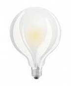 Ampoule LED E27 / Globe dépoli 9,5cm - 7W=60W (2700K, blanc chaud) - Osram blanc en verre