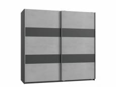 Armoire de rangement aude portes coulissantes 179 cm gris clair rechampis graphite 20100890997