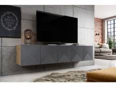 Bobochic meuble tv suspendu 200 cm alice gris foncé